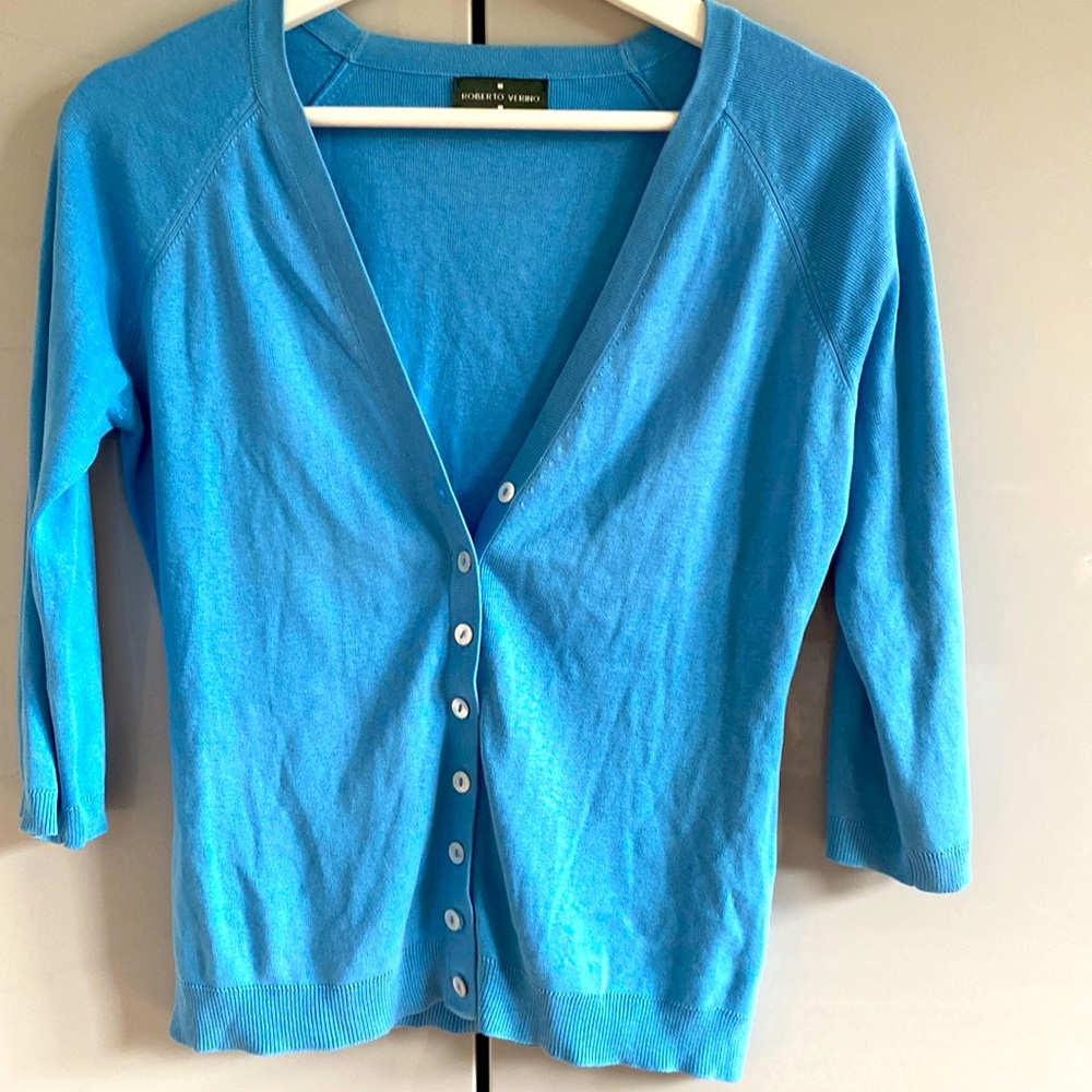 Gorgeous teal cardigan in silk and cotton